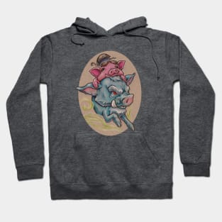 Piggy riding Hog (or a Hog Riding Piggie?) Hoodie